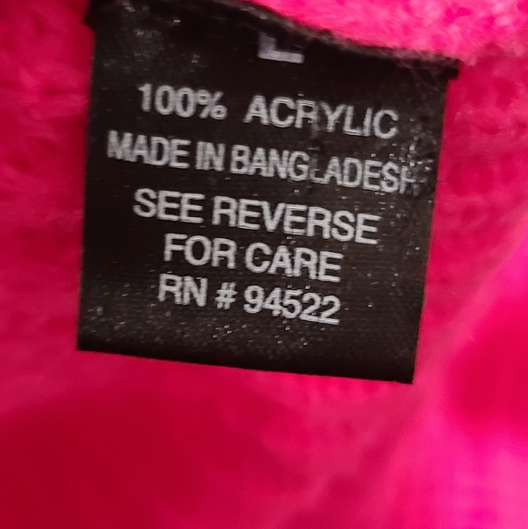 NWOT - HOT PINK KNITTED SWEATER - Picture 6 of 9